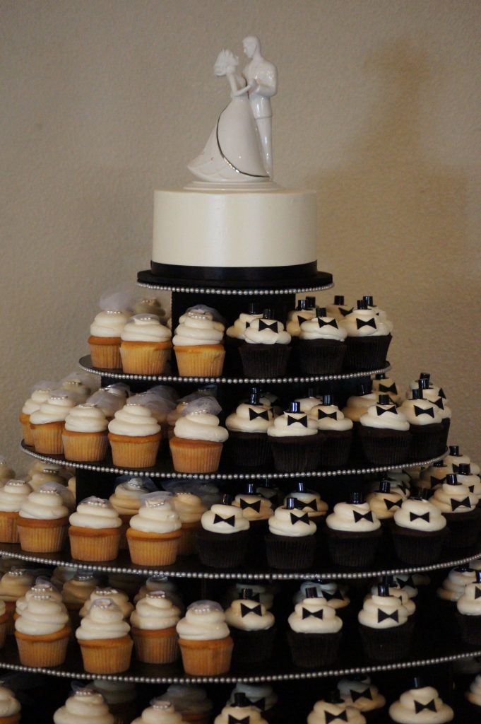 pastel de boda de cupcakes
