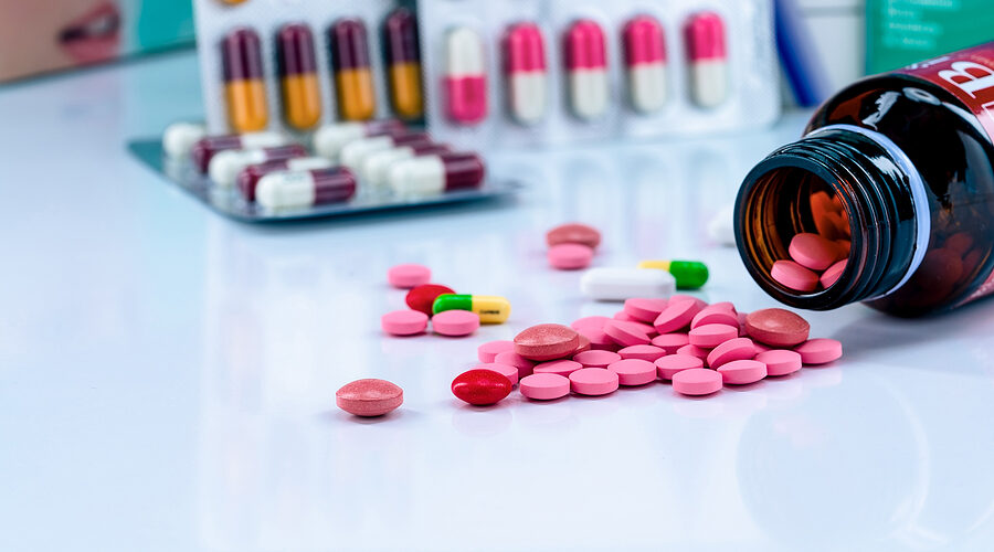 frasco con analgesicos
