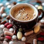 taza de café con pastillas