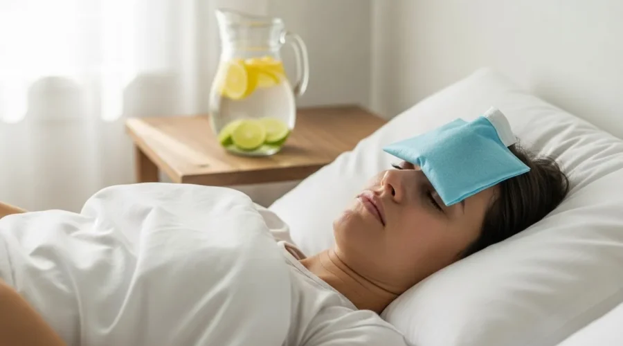Persona descansando en una cama